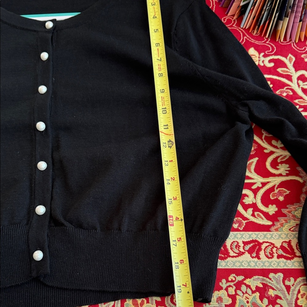 Karl Lagerfeld Black Cardigan with Pearl Buttons - Picture 8 of 8